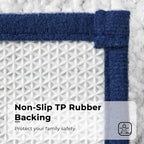 GRANNY SAYS Microfiber Bathroom Rugs Non Slip Washable, Water Absorbent Bathroom Mats for Tub, Soft Bath Mats for Bath Floor & Shower, Bath Rug, 20" x 32", Navy Blue Bath Rugs
