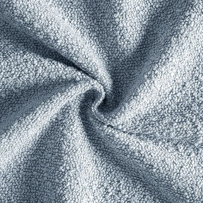 MIULEE 12x20 Inch Decorative Lumbar Throw Pillows for Bed Set of 2 Textured Boucle Neutral Winter Throw Pillow Covers Light Blue Accent Solid Pillowcases Sofa Livingroom Home Decor