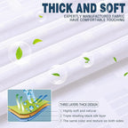 Conbo Mio Extra Wide No Hook Shower Curtain with Snap in Liner Set, 108" x 74" Hotel Luxury White Fabric Shower Curtains for Bathroom with See Through Top Window, Washable, Waterproof 108W x 74H