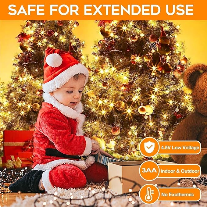 33FT 500LED Mini Globe Lights Plug in,Fairy Lights with Timer and 8 Modes,Christmas Lights for Indoor Outdoor Patio Party Garden Wedding Christmas Tree Decor (Warm White)