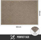 Sturdy Front Door Mat, Absorbent Muddy Dirt Resist Welcome Door Mats Outdoor Indoor, Stain and Fade Resistant, Non-Slip Rubber Backing Low Profile Doormat for Entryway, 60×36, Beige