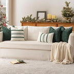 MIULEE Pack of 2 Christmas Green Couch Throw Pillow Covers 18x18 Inch Modern Boho Accent Decorative Pillow Covers Soft Chenille Farmhouse Cushion Covers for Home Decor Bed Sofa Living Room