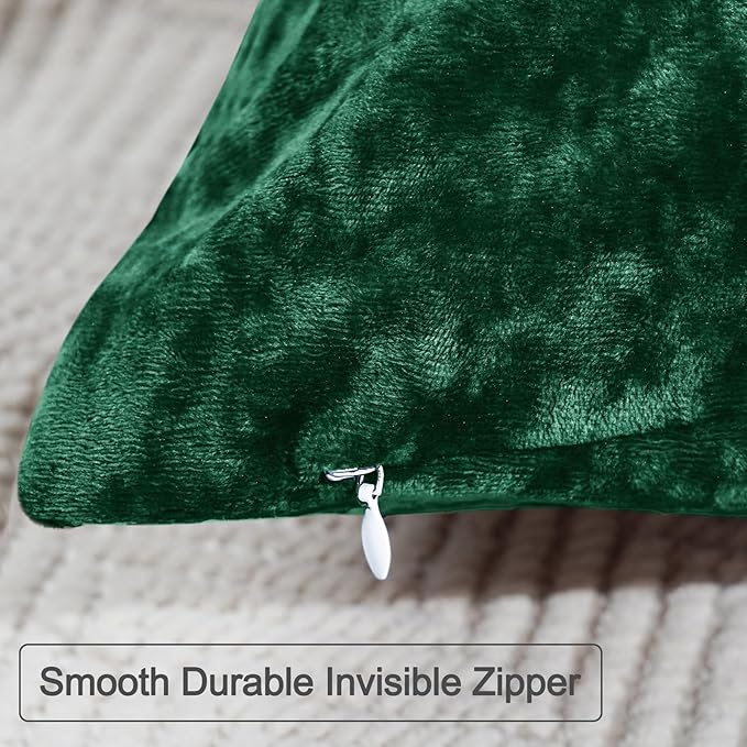 PHF Truly Velvet Throw Pillow Covers, 24"x24", No Insert, 2 Pack Color Gradient Cushion Covers, Ultra Soft Cozy Square Covers Shell for Luxurious Home Decorative, No Shedding, No Pilling, Green