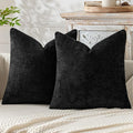 MIULEE Pack of 2 Couch Throw Pillow Covers 20x20 Inch Black Modern Boho Accent Decorative Pillow Covers Soft Chenille Farmhouse Cushion Covers for Home Decor Bed Sofa Living Room