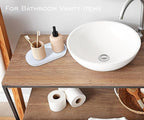 White Small Tray (10 inch), Oval Tray for Bathtub Bathroom Vanity Items, Countertop Organizer, Coffee Accessory, Soap, Perfume.