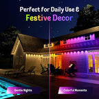 HUTAKUZE Permanent Outdoor Lights, 50FT with 30 RGB LED Lights,IP67 Waterproof, 48 Scene Modes for Outdoor Decor, APP/Remote Control,Music Sync