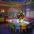 KNONEW Christmas String Lights Indoor Plug in,60FT 180LED Outdoor Waterproof Fairy Lights,8 Lighting Modes,Timer Memory Function for Bedroom Patio Balcony Party (Multicolor)
