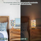 Table Lamp Watercolor Insect Beetle Pattern Nightstand Lamp with Wood Base Fabric Lamp Shade Bedside Desk Lamp for Living Room Bedroom Kids Room Office