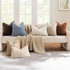 MIULEE Pack of 2 Throw Pillow Covers 20x20 Inch Dusty Blue Faux Fur Decorative Sherpa Pillow Covers Fuzzy Accent Soft Sheepskin Fleece Cushion Cases for Boho Home Decor Couch Living Room Bed