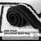GRANNY SAYS Microfiber Bathroom Rugs Non Slip Washable, Water Absorbent Bathroom Mats for Tub Non Slip, Soft Bath Mats for Floor & Shower, Long Bath Rug, 24" x 36", Black Bath Rug