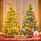 echosari Connectable Christmas String Lights, 400 LED Dual Color Changing String Lights Plug in 66Ft with Timer for Tree Garden Indoor Decor (Warm White & Multicolor)