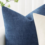 MIULEE Pack of 2 Decorative Throw Pillow Covers Soft Chenille Throw Pillows Solid Textured Cushion Covers for Couch Sofa Bedroom Living Room 18x18 Inch, Navy Blue