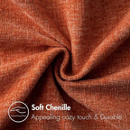 MIULEE Fall Pack of 2 Rust Throw Pillow Covers 20x20 Inch Soft Chenille Pillow Covers for Sofa Living Room Couch Solid Dyed Cases