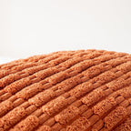 Fancy Homi Burnt Orange Long Body Lumbar Decorative Throw Pillow Cover 14x36 Inch for Bedroom Couch Bed Sofa, Farmhouse Boho Fall Room Decor, Soft Striped Corduroy Rectangle Pillow Case