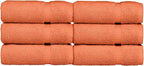 Luxury Hotel & Spa Collection, Quick Dry 100% Turkish Cotton 700 GSM, Eco Friendly Towel, for Bathroom, Gymand Kitchen Dobby Border Soft Hand Towel Set 16 X 30, Coral, Hand Towels - Set of 6