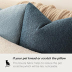 Foindtower Pack of 2 Textured Boucle Throw Pillow Covers Accent Solid Decorative Lumbar Pillow Cases Cozy Couch Cushion Case for Chair Sofa Bedroom Living Room Home Decor 12x20 Inch Dark Blue