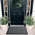 ubdyo 2 Pack Heavy Duty Door Mat Outdoor Entrance - Muddy Dirt Trapping Outdoor Mats - Low Pile Front Door Mat Outside Entrance - Anti Slip Indoor Doormat - Patio, Porch - 30'' x 17'', Bright Black