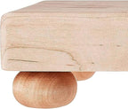 John Boos B Series Square Wooden Maple Cutting Board 9”x9” – 1.5” Thick, 3.7-lb Non-Reversible Butcher Block with Wood Bun Feet & Edge-Grain