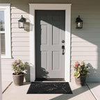 Yimobra Large Door Mat 36x24, All-Weather Waterproof Art Line Outdoor Mats for Front Door, Heavy Duty Non-Slip Welcome Matt for Garage Patio Proch Entryway Indoor, Black
