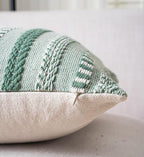 Boho Throw Pillow Covers 18x18 Inch Set of 2, Farmhouse Decorative Couch Pillow Cases, Light Green Accent Pillows of Bed, Sofa Bedroom Living Room Home Decor Cushion Cover