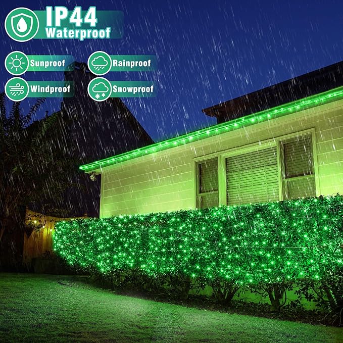 800 LED Christmas Lights Outdoor Indoor, String Lights for Outside with 8 Modes Waterproof, Plug in Twinkle Light Clear Wire for Xmas Tree, Patio, Garden, Party Decorations, Green