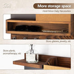 Key Holder for Wall Mount with Mail Organizer, Farmhouse Key Holder for Wall with Shelf, Chalkboard&Corkboard, Entryway Organizer 11 Metal Hooks, Decorative Natural Pine Wood, 14.6*11.1*3.3”, B-Brown