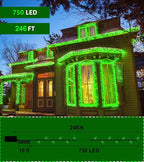 750 LED 246FT Christmas Lights Outdoor, Super Long Waterproof Christmas String Lights with 8 Modes, Christmastree Lights with Timer Memory for Fence Garden Xmas Wedding Party DecorGreen