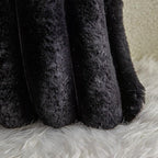 Neelvin Black Faux Fur Cozy Soft Striped Decorative Throw Pillow Covers 12x20 inch Set of 2,Velvet Pillowcase Cushion Case for Sofa Couch