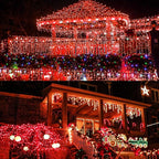 Upgraded 75.8 FT 200 LED Red Christmas Lights Outdoor Indoor, Memory Function & Timer & 8 Modes, Extendable Green Wire Waterproof String Light for Christmas Tree Party Wedding Home Garden Decorations