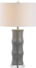 JONATHAN Y JYL3015B Tiki 26.5" Ceramic LED Table Lamp Contemporary Traditional Bedside Desk Nightstand Lamp for Bedroom Living Room Office College Bookcase LED Bulb Included, Gray