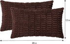 Pack of 2 Corduroy Decorative Throw Pillow Covers 12x20 InchSoft Boho Striped Pillow Covers Modern Farmhouse Home Decor for Sofa Living Room Couch Bed（Dark Brown）