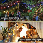 96FT Solar Outdoor String Lights, 30 Shatterproof Edison LED Bulbs, Dimmable RGB Color Changing Patio Lights with Remote, Waterproof Commercial Grade Fairy Lights for Garden, Yard