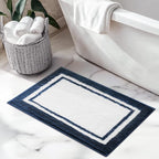 GRANNY SAYS Microfiber Bathroom Rugs Non Slip Washable, Water Absorbent Bath Mats for Tub, Soft Bath Mats for Bathroom Floor & Shower, Bath Rug, 24" x 36", Navy Blue Bath Rugs