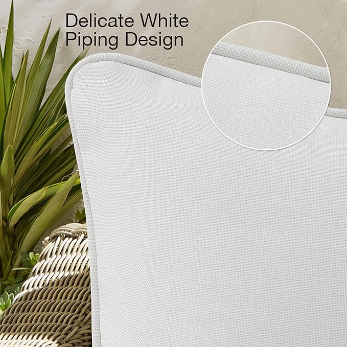 Decorative Outdoor Water Repellent Throw Pillows with Inserts, Set of 4, 20" x20" Pillows for Patio, Backyard, Bed, Couch, and Patio Furniture, Linen