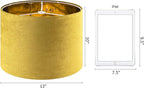 Yellow Velvet Drum Lamp Shade Medium Lampshade 13``Top×13``Bottom×10``High(Spider) Modern Lamp Shade for Table & Bedside Lamp Replacement Lampshades in Hand Crafted - By GO&SO