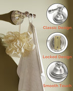 Towel Hook for Bathrooms, Stainless Steel Robe Coat Hook Wall Mount, Heavy Duty Towel Hanger for Kitchen, Bedroom or RV(Brushed Nickel)