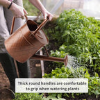 1.75 Gallon Outdoor Metal Watering Can for Garden Plants,Copper Color Watering Can with Removable Spray Spout, Ideal for Outdoor Use (Copper)