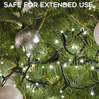 33FT Christmas Decorative Mini Lights, 100 LED Green Wire Fairy Starry String Lights Plug in, Timer & Memory & 8 Modes, for Indoor Outdoor Xmas Tree Wedding Party Decoration, Cool White