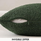 MIULEE Textured Boucle Throw Pillow Cover Christmas Dark Green Accent Solid Eruo Sham Pillow Case Decorative Soft Pack of 1 Couch Cushion Chair Sofa Bedroom Livingroom Home Decor,24x24 Inch