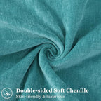 decorUhome Couch Throw Pillow Covers 20x20 Set of 2, Decorative Soft Euro Neutral Chenille Pillow Covers with Elegant Design for Sofa Bed Living Room Home Decor, Teal
