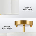 VONLUCE Semi Flush Mount Ceiling Light, 13" Ceiling Light Fixture with Four Leaf Clover-Shaped, 4-Light Modern Light Fixture for Bedroom Living Room Nursery Hallway, White Shade & Gold Finish
