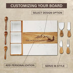 Personalized Housewarming Gift for New Home, Marble Wood Charcuterie Board, Custom Laser Engraved Cheese Serving Board, Realtor Closing Gift, New Apartment First Home Gift For Newlywed Couple, Friends