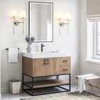PERMO Industrial Double Sconce Large 2-Lights Wall Sconce with Flared White Textile Lampshade and Brushed Nickel Finished Long Arm for Bathroom Bedroom, Hardwired Wall Sconces