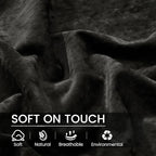 PHF Truly Velvet Zippered Body Pillowcase, No Insert, 1 Pack Ultra Soft Breathable Pillow Sham Cover with Zipper, 20"X 54" Long Luxury Cozy Warm Fuzzy Flannel Body Pillow Case, Black