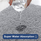 COSY HOMEER Bath Rugs for Bathroom Extra Thick - Anti-Slip Bath Mats Soft Plush Yarn Shaggy 100% Strong Mirco Polyeste Mat Living Room Bedroom Mat Floor Water Absorbent(Dark Grey,20x32 - Inches)