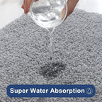 COSY HOMEER Extra Thick Bath Rugs for Bathroom - Anti-Slip Bath Mats Soft Plush Yarn Shaggy 100% Strong Mirco Polyeste Mat Living Room Bedroom Mat Floor Water Absorbent(Grey,16x24 - Inches)