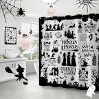 Metawu Halloween Shower Curtain Witch Shower Curtains Sets Witch Bat Spider Web Bathroom Curtain Waterproof Bathtubs Curtain 72"×72" with 12 Hooks Bathroom Decoration