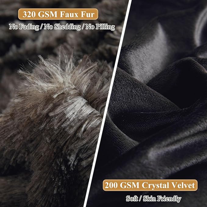 XeGe Tie Dye Faux Fur Fluffy Throw Pillow Cases, Plush Shaggy Soft Furry Pillowcases, Marble Print Velvet Fuzzy Decorative Pillow Covers for Bed Couch Zipper Closure, Set of 2(Standard, Tie Dye Black)