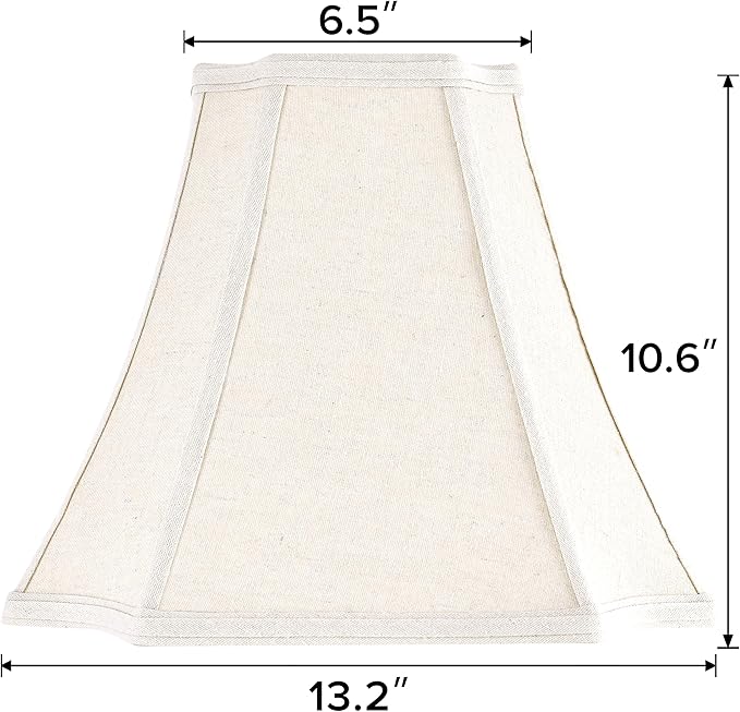 GOSO 1 Pc Square Cut Corner Medium Lampshade 13.2", Beige Fabric Lamp Shade for Table and Floor Lamps, 6.5x13.2x10.6" Spider Octagonal Lamp Shades Replacement for Bedroom DIY Bell, Easy Assembly