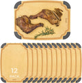 Elihome Essential Series Cutitng Board for Kitchen- Natural Wood Fiber, Dishwasher Safe, Eco-Friendly, Juice Grooves, Non-slip Feet, Non-Porous, Reversible, BPA Free, Medium - 12" x 8", 12pcs Pack
